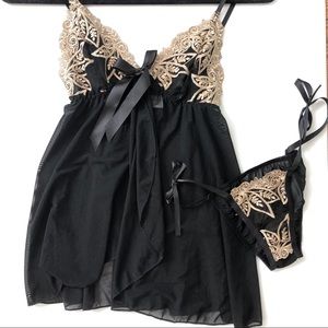 Gorgeous nighty set with lace accents